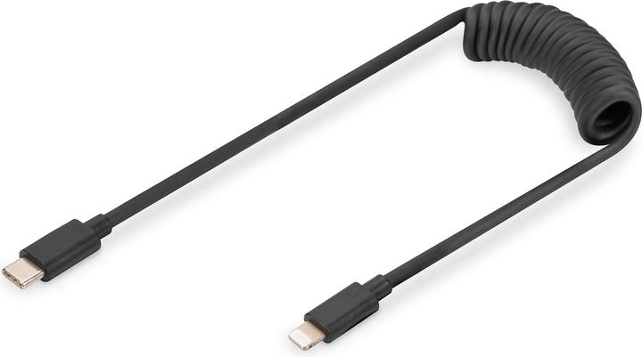 Produktbild Digitus USB 2.0 - USB - C auf Lightning Spiralkabel (1 m, USB 2.0)