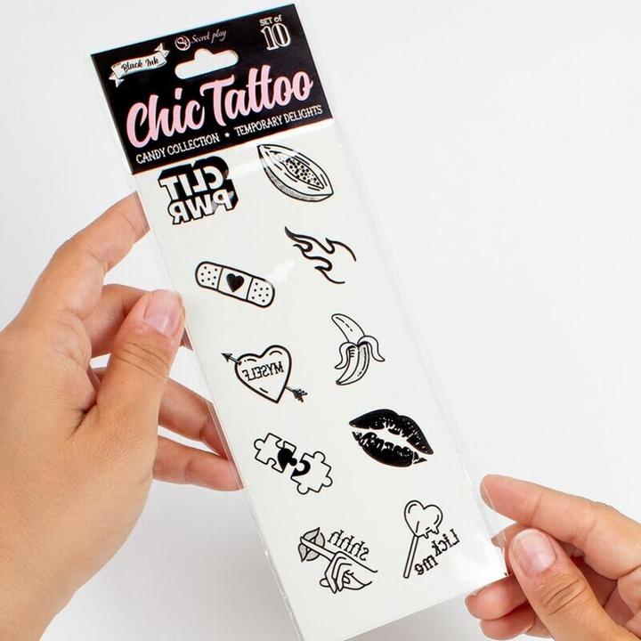 Productafbeelding Secret play Set Van 10 Snoep Collectie Tijdelijke Tattoos