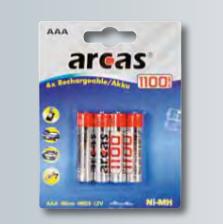 Immagine prodotto Arcas 177 27406 - Batteria ricaricabile - nichel-metallo idruro (NiMH) - 1,2 V - 4 pezzi (4 pz., AA, 2700 mAh)
