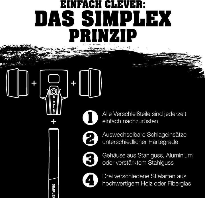 Image du produit Halder SIMPLEX-Plusbox Starterkit, marteau de protection SIMPLEX D60, composition de caoutchouc avec pied (2600 g)