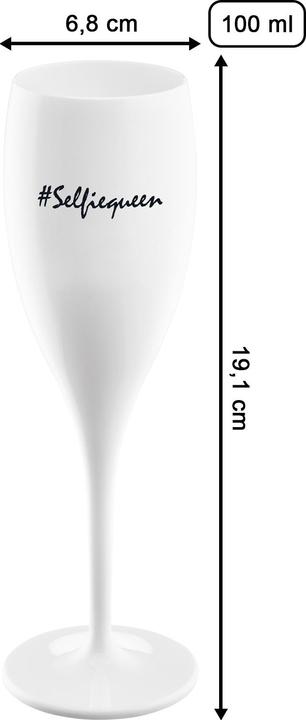 Produktbild Koziol Sektglas 100 ml mit Druck CHEERS No. 1 SELFIEQUEEN (10 cl, 1 Gläser, Sektgläser)