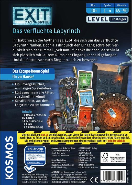 Actual product image Kosmos EXIT - The Cursed Labyrinth (German)