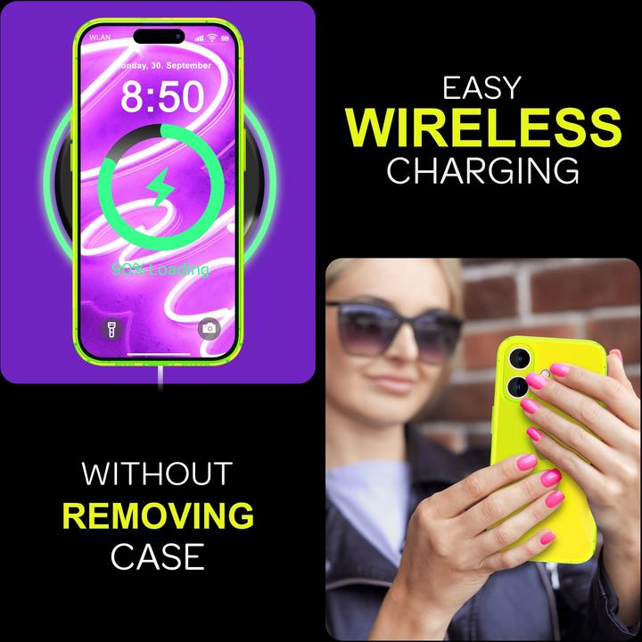 Immagine prodotto Nalia Copertura in silicone trasparente al neon (Apple iPhone 16 Plus)