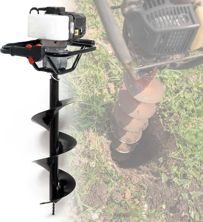 Actual product image Wiltec Petrol Ground Drill Set 1.4kW 1.9HP including Earth Auger Drill Bit 250mm