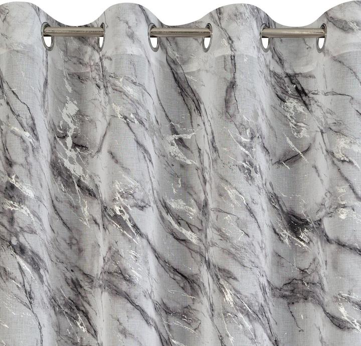 Immagine prodotto Eurofirany Tenda in tessuto leggero con motivo marmo argento, bianco, color argento, 140 x 270 cm, (140 x 270 cm)