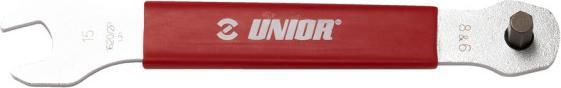 Actual product image Unior 1620/2P 3 in 1 pedal spanner, 6, 8, 15mm, red