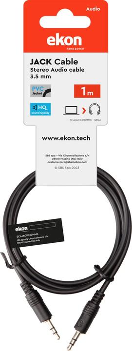 Image du produit Ekon Câble audio avec prise 3,5 mm mâle - mâle (1 m, Jack 3,5 mm (AUX))