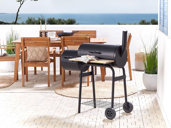 Actual product image Beliani Charcoal grill with smokehouse black rollable SATAH (31 cm)