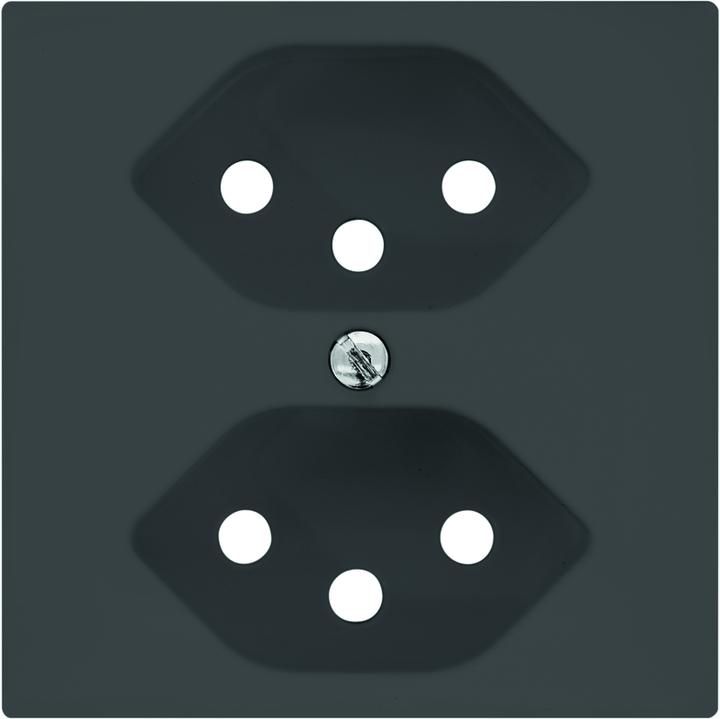 Actual product image Feller Cover set socket 2xT13 dark gray