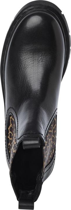 Produktbild Tamaris Entdecke die trendige Stiefelette mit Leo-Einsatz aus hochwertigem Leder-Textil-Mix von. Die (38)
