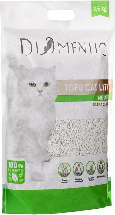 Actual product image Diamentiq Żwirek Tofu zbrylający 2 5 kg NATURALNY (Biodegradable, Non-dusting, Clumping, 2.50 kg)