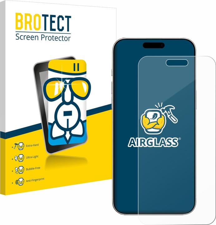 Actual product image BROTECT Protective glass screen protector clear (1 Piece, Apple iPhone 16 Plus)