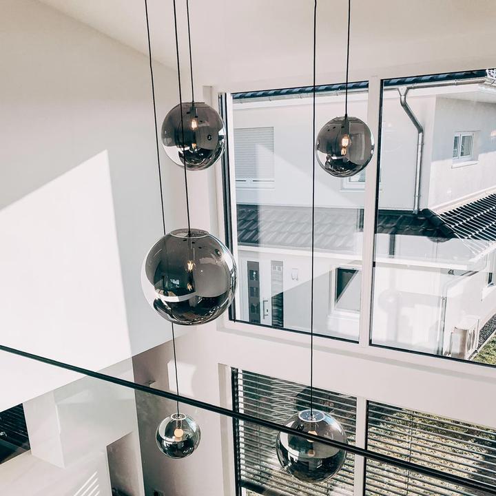 Immagine prodotto s.luce Lampada da galleria a globo in vetro Orb con sospensione di 5 metri (E27)