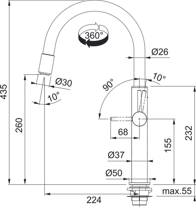 Actual product image Franke Fittings Pescara Up&Down