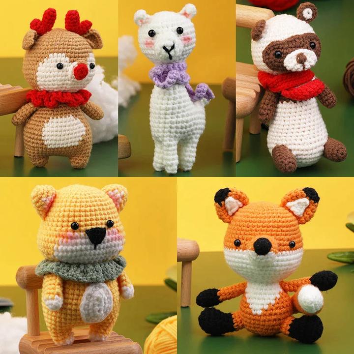 Produktbild Activity Board Häkeltier-Set für Anfänger mit Baumwoll-Strickgarn Garn Nadeln Haken stricken Werkzeug-Set DIY