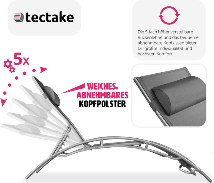 Image du produit tectake 2x Bains de soleil (158 cm)