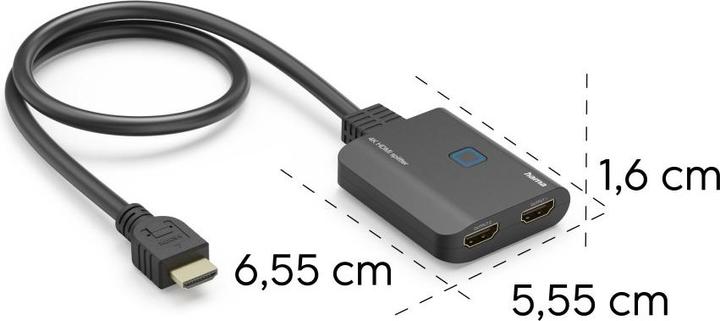 Actual product image Hama 4K HDMI™ splitter, 1 In 2 Out