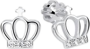 Produktbild Brilio Silver - Silver earrings Crown with zircons 436 001 00502 04