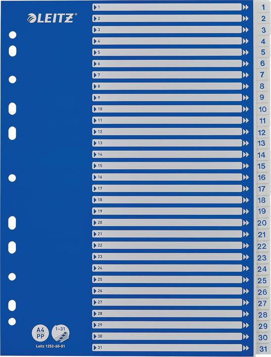 Produktbild Leitz PP-Register mit blauem Deckblatt, diverse Ausführungen, einzeln