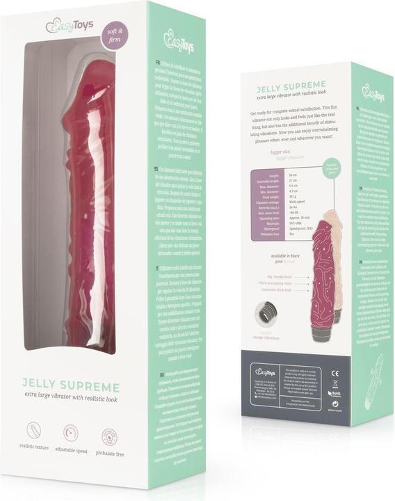 Productafbeelding Easytoys Jelly Supreme Realistischer Vibrator Pink/Glitzer