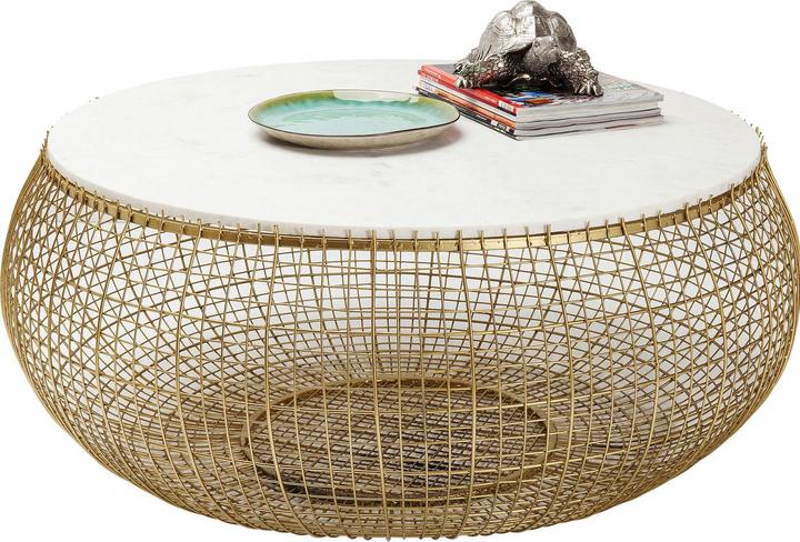 Image du produit Kare Design Table basse Cesta Marble doré Ø100cm (Ø 102 x 42 cm)