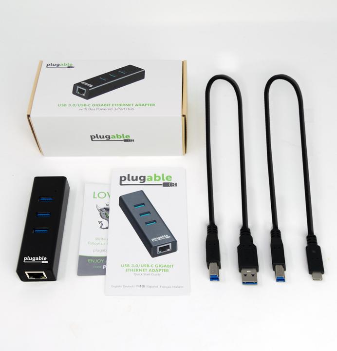 Image du produit Plugable Hub alimenté par bus 3 ports USB 3.0 (USB-C)