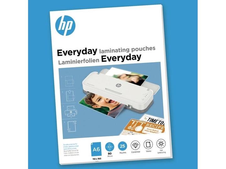 Actual product image HP Laminating film Everyday A6, 80 µm, 25 pieces, Glossy (A6, 25 Piece, 80 µm)