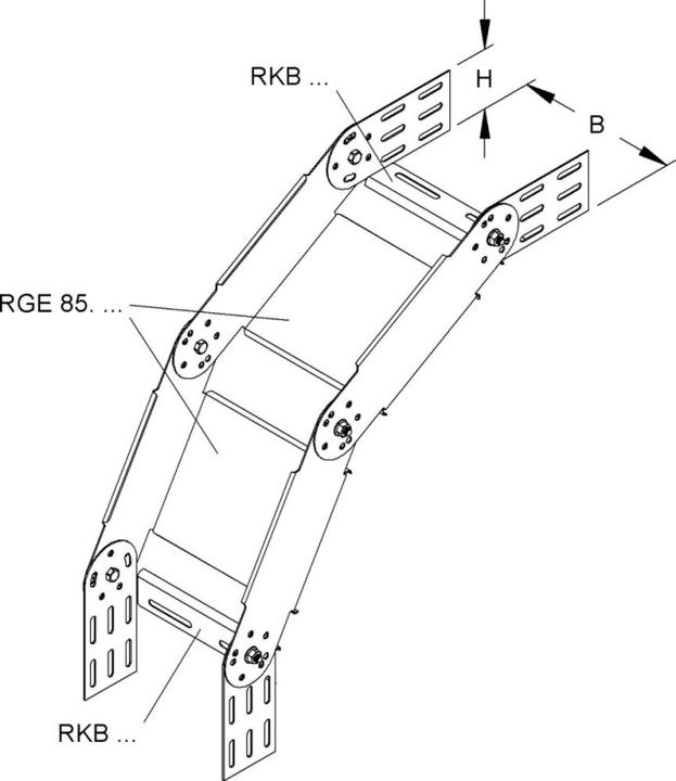 Produktbild Niedax NIE RGS 85.600 Bogen, verstellbar, vertikal, 85x600 mm bandverzinkt (8.50 cm)