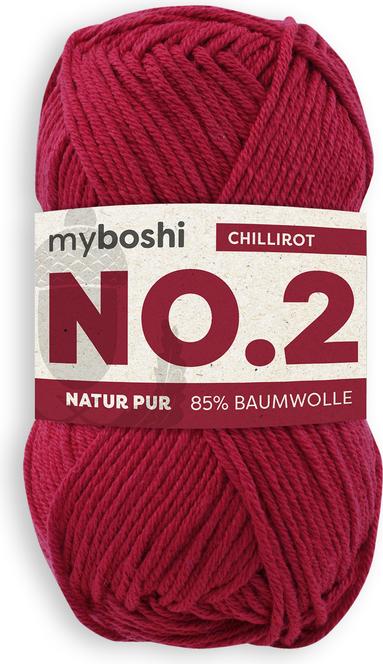 Immagine prodotto Myboshi Lana n.2 col.234 rosso peperoncino 50 g, 100 m, 85 % CO, 15 % KP