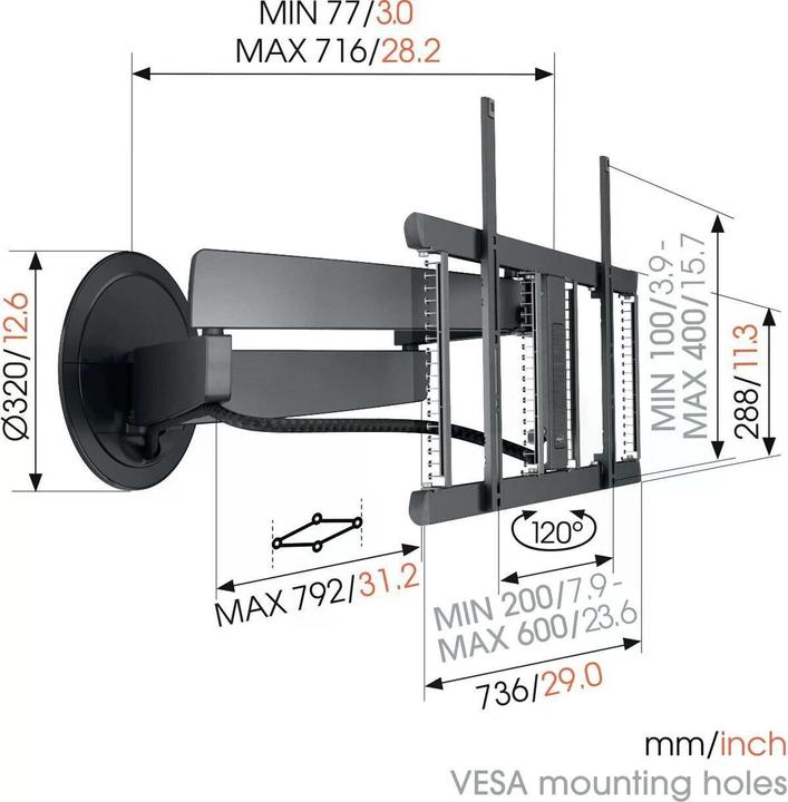 Image du produit Vogels TVM 7675 (Mur, 77", 35 kg)