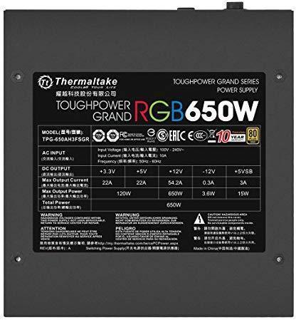Produktbild Thermaltake Toughpower Grand RGB 650W Power Supply (PS-TPG-0650FPCGEU-S) (650 W)