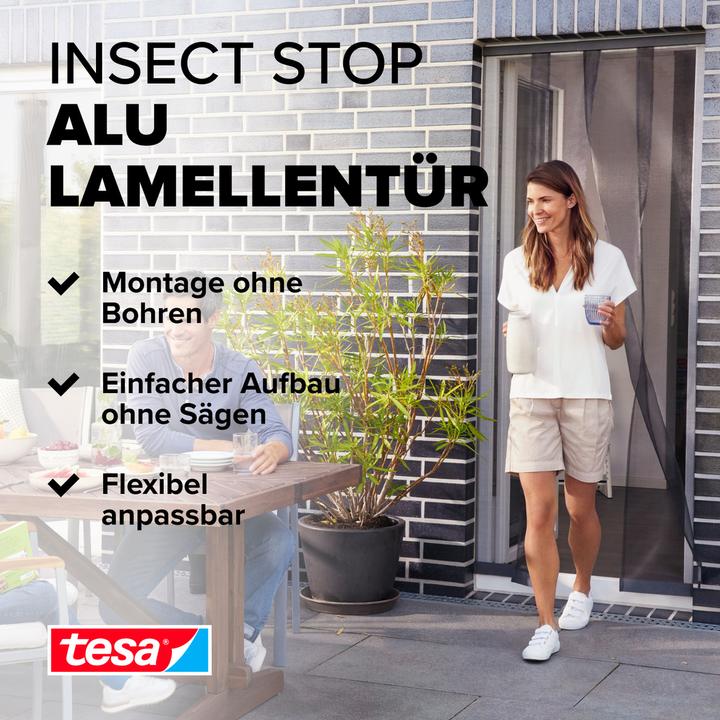 Produktbild tesa Insektenschutz Alu Lamellentür für Balkon- und Terrassentüren (95 x 220 cm)