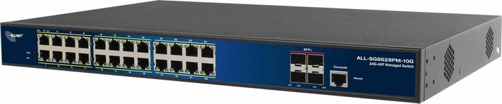 Actual product image Allnet Switch full managed 24 Port Gigabit 370W / 24x PoE+ / 4x SFP+ 10G / 19 / ALL-SG8628PM-10G (24 Ports)
