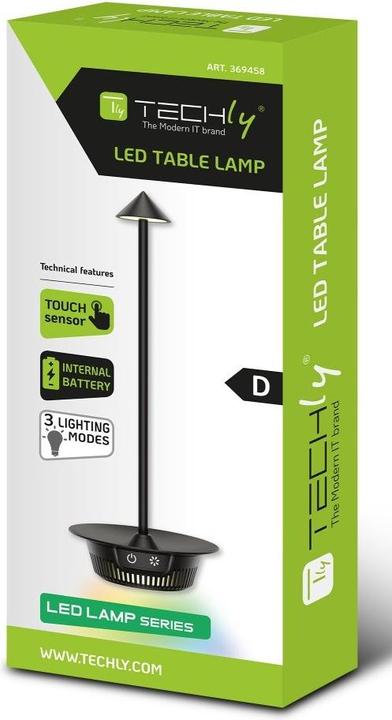 Actual product image Techly Cordless LED lamp with RGB base Touch Dimmable (130 lm)