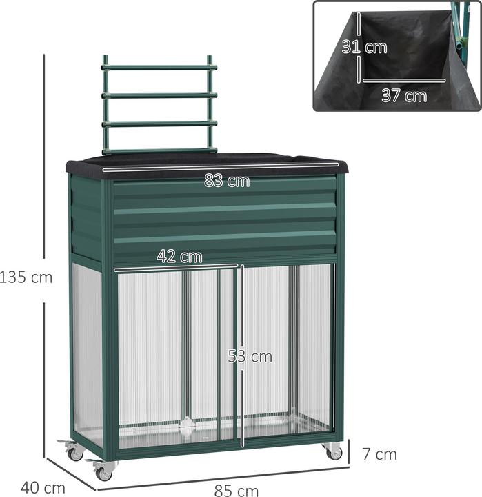Immagine prodotto Outsunny Letto rialzato con rotelle e porta scorrevole inferiore