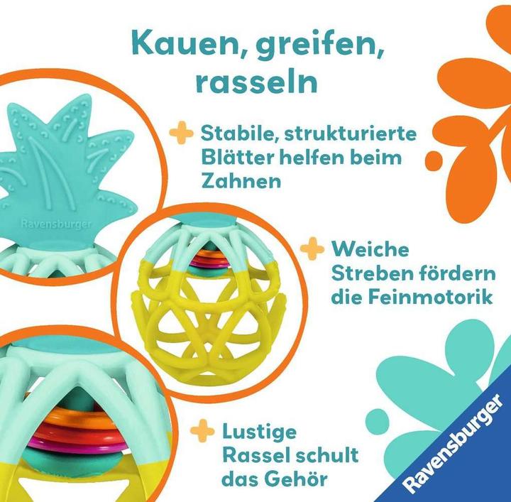 Image du produit Ravensburger 4869 hochet play+ : ananas, aide à la dentition, silicone Jouets pour bébé dès 0 ans