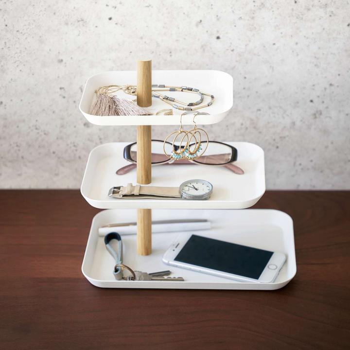 Actual product image Yamazaki 3-stöckiger Schmuckständer mit drehbaren Ablagen RIN