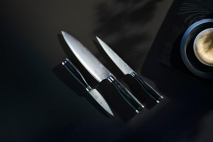 Produktbild WMF Messerset Damastmesser 3tlg Spezialklingenstahl 67 Lagen Yari Pakkaholzgriff (20 cm)