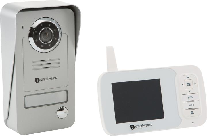 Produktbild Smartwares Video-Türsprechanlage Funk Komplett-Set VD38W 1 Familienhaus Grau, Silber (Kabellos)