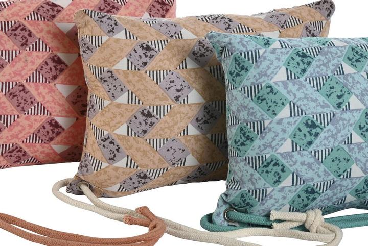 Actual product image Esprit Home cushion brown turquoise coral 30 x 10 x 20 cm (3 pieces) (30 x 10 x 20 cm)