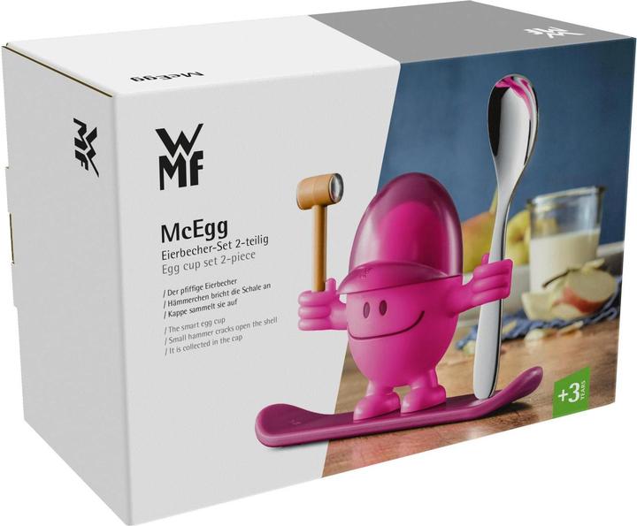 Produktbild WMF Eierbecher mit Löffel lustiger Eierbecher Kinder Kunststoff McEgg pink (1 x)