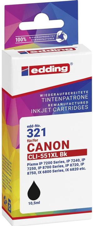 Actual product image Edding Printer cartridge replaces Canon CLI-551XL Compatible Photo Black EDD-321