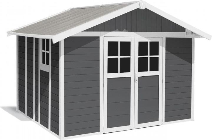 Grosfillex Abri de jardin Deco H 11 XL 315 x 355,5 cm gris-blanc