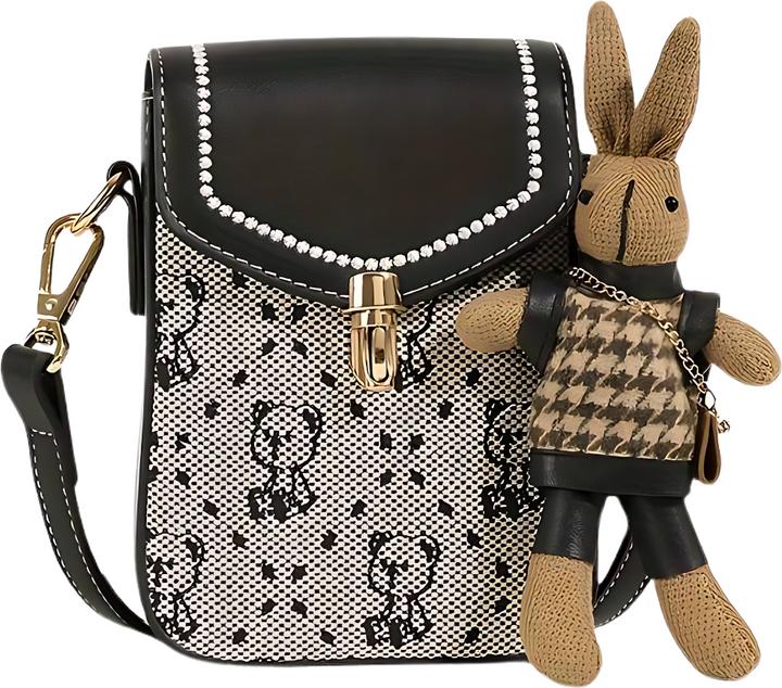 Produktbild Milkii Tasche mit Plüschtierchen, Schwarz