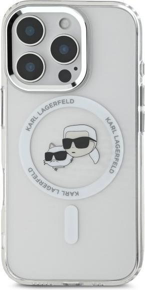Immagine prodotto Karl Lagerfeld KLHMP16LHLSKCH iPhone 16 Pro 6,3" biały/bianco custodia rigida IML Metal Karl&Choupette Head (Apple iPhone 16 Pro)