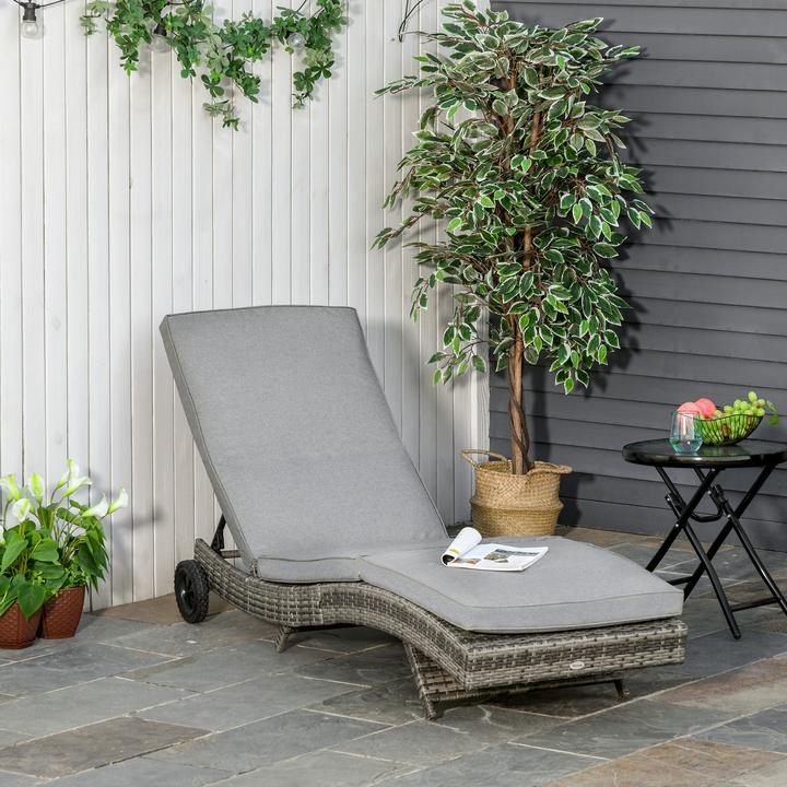 Produktbild Outsunny Gartenliege mit Rädern (207 cm)