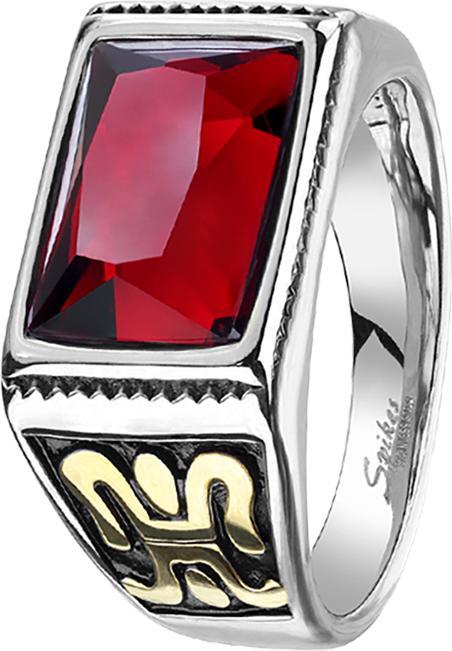 Produktbild Star Piercing Ring silber roter facettierter Juwel (55, 925 Silber)