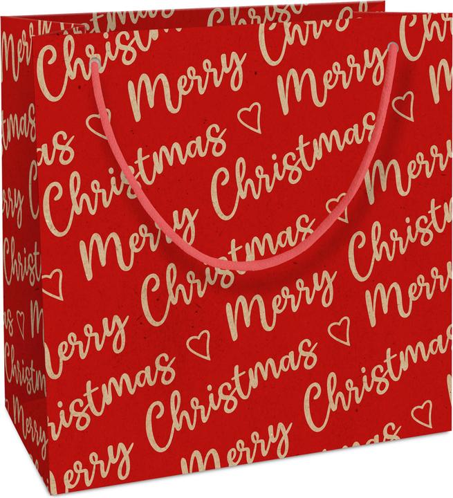 Produktbild Zishka Tragetasche Weihnachten Kraftpapier Christmas allover rot (Geschenktüte)