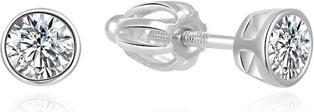 Beneto Minimalist silver earrings studs AGUP1701S