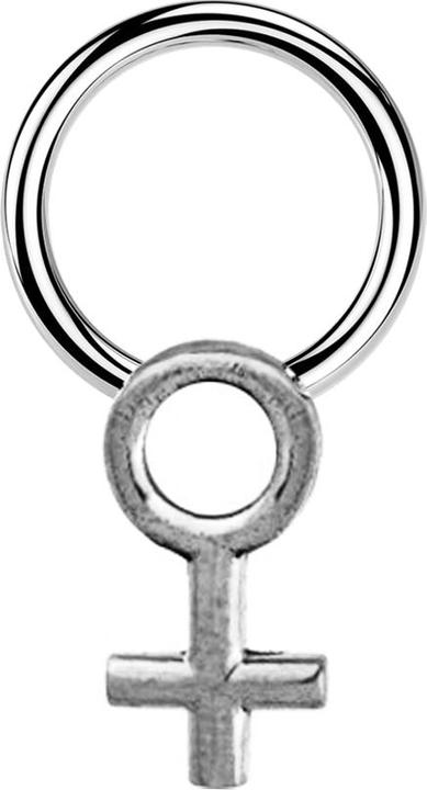 Star Piercing Micro Closure Ring silber Gendersymbol Frau silber (Messing, Chirurgenstahl 316L)